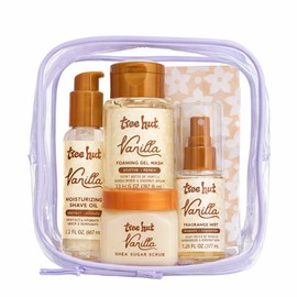 Tree Hut Mini Vanilla Everything Shower Valentines Day Gifts For Her - Exfoliating Sugar Scrub, Foaming Gel Wash & Whipped Body Butter, Hydrating & Moisturizing Self-Care Gift Set for Smooth Skin