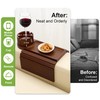 aisongdong Couch Cup Holder,Bamboo Couch Arm Tray with 360° Rotating
