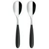 Grunwerg 2CS650BK Yin & Yang Coffee Spoons, Stainless Steel, Black