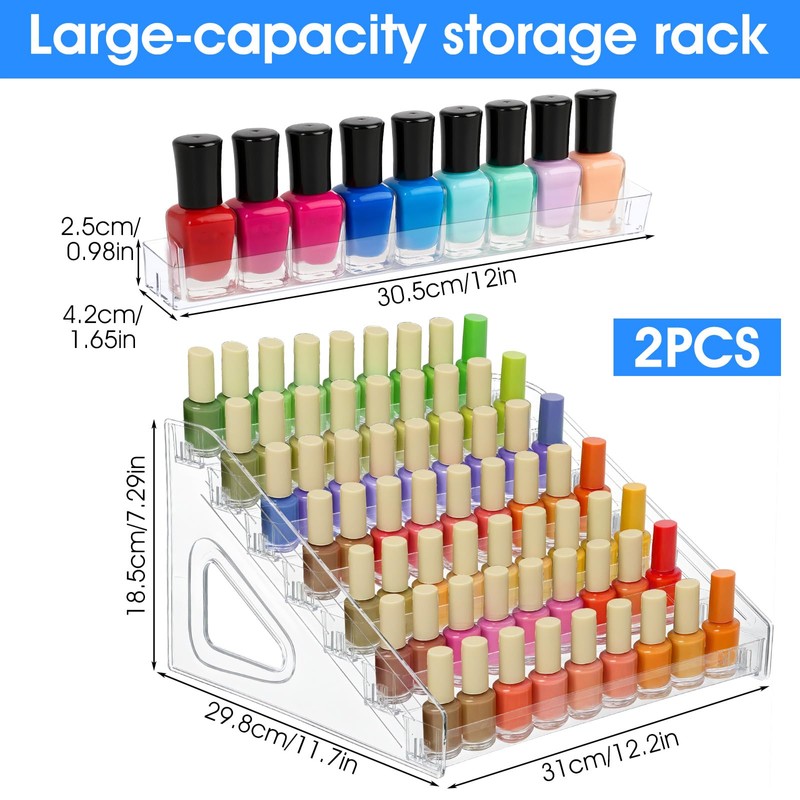 2 Pack Acrylic Nail Polish Organizer 84 Bottles of 7