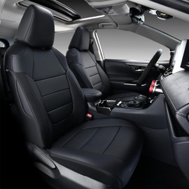 TGKUD RAV4 Seat Covers, Custom Fit Toyota RAV4 2019 2020 2021 2022 2023 2024 2025, Full Covered Vehicle Accessories Fit for RAV 4 LE, XLE, XLE Premium, Limited - Black