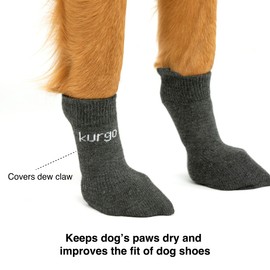 Kurgo Blaze Dog Socks - Enhances Shoe Fit - Wicks Away Moisture - Soft Stretch Fabric - Two Compression Zones - Covers Dew Claw - Easy to Put On - Small