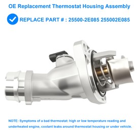 Aluminium Thermostat Housing Assembly Compatible with Hyundai Kia 2.0L - 2017-2020 Elantra, 2018-2021 Kona, 2019-2021 Veloster & Forte, 2021-2022 Seltos, 2020-2022 Soul, Replace 25500-2E085 255002E085