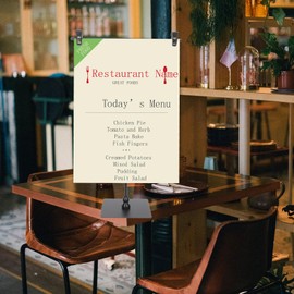 Zerodeko Table Sign Holders Adjustable Metal Banner Holder Store Counter Display Poster Stand T Shape Advertising Showing Rack with Clip for Display Show Black