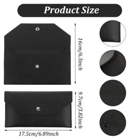 Piriuuo PU Leather Cash Envelope Wallet - Reusable Money Wallet & Pouch for Travel & Budgeting, Black