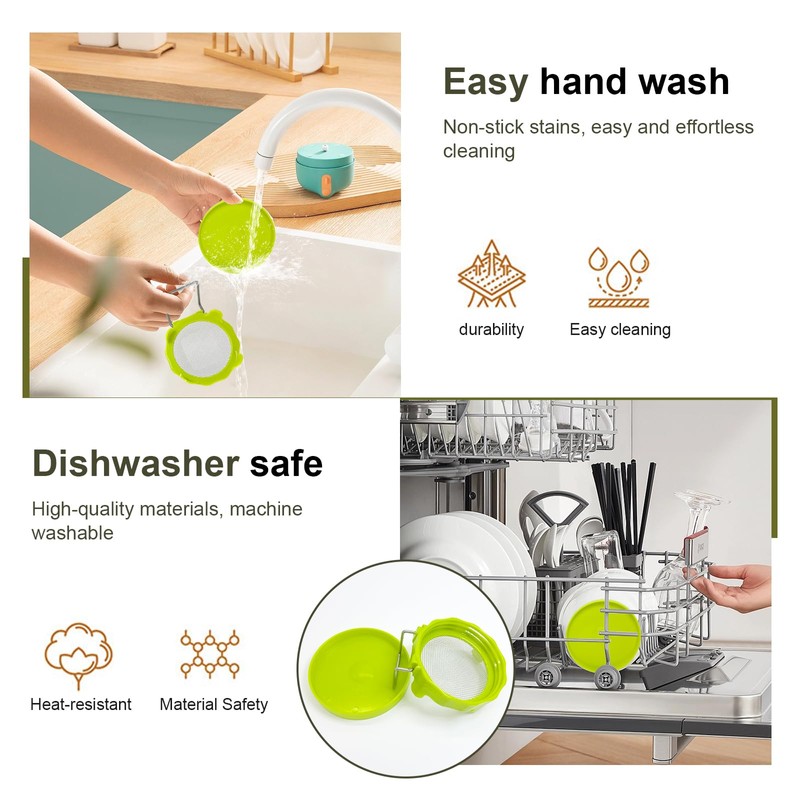 HANTUSWUS Sprouting Lids, Mason Jar Lids Wide Mouth-Sprouting Trays For