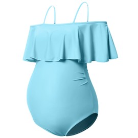 GINKANA - Trajes de baño de maternidad para mujer, bikinis de verano para embarazo, ropa de playa, Verde salvia, Small