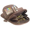 Harrys-Collection Half Round Women's Purse in Vintage Brown with Feather,