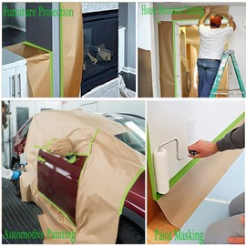 Tape and Drape, Masking Paper, Auto Body Supplies Masking Paper, Masking Paper for Painting, Assorted Masking Paper, for Car, Furniture, Floor（20 inches Wide X 50 feet Long）