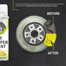 ERA Paints 2K Brake Caliper Paint Kit – Yellow | High-Gloss Spray, 500°F Heat & Chemical Resistant | Complete DIY Kit with Degreaser, Gloves & Tape | Made in USA