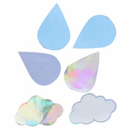 Baby Shower Shimmer Cloud Decorations Droplet String Lightweight Hanging Garland Raindrops Ideal For Wedding Birthday Graduation Christmas Party Decoration 213cm (6pack)