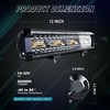 SLARY 12 Inch 72W LED Light Bar White/Amber Flasing Strobe