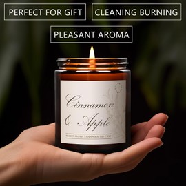 MOASITN Cinnamon & Apple Scented Candles for Home|Melon, Apple,Cinnamon Bark,Fir Scented Soy Candle| Longlasting Aromatherapy Candle| Jar Candel Gift for Women,Men for Birthday,Housewarming|7oz