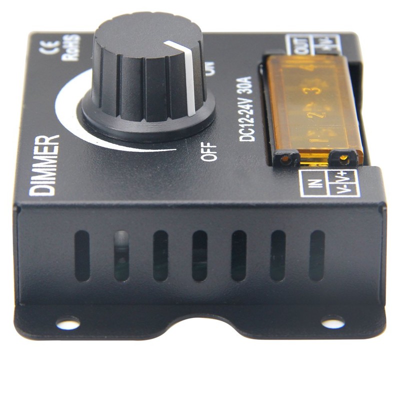 ZOOKOTO 12V/24V DC 30A LED PWM Dimmer Controller Dimming Controller