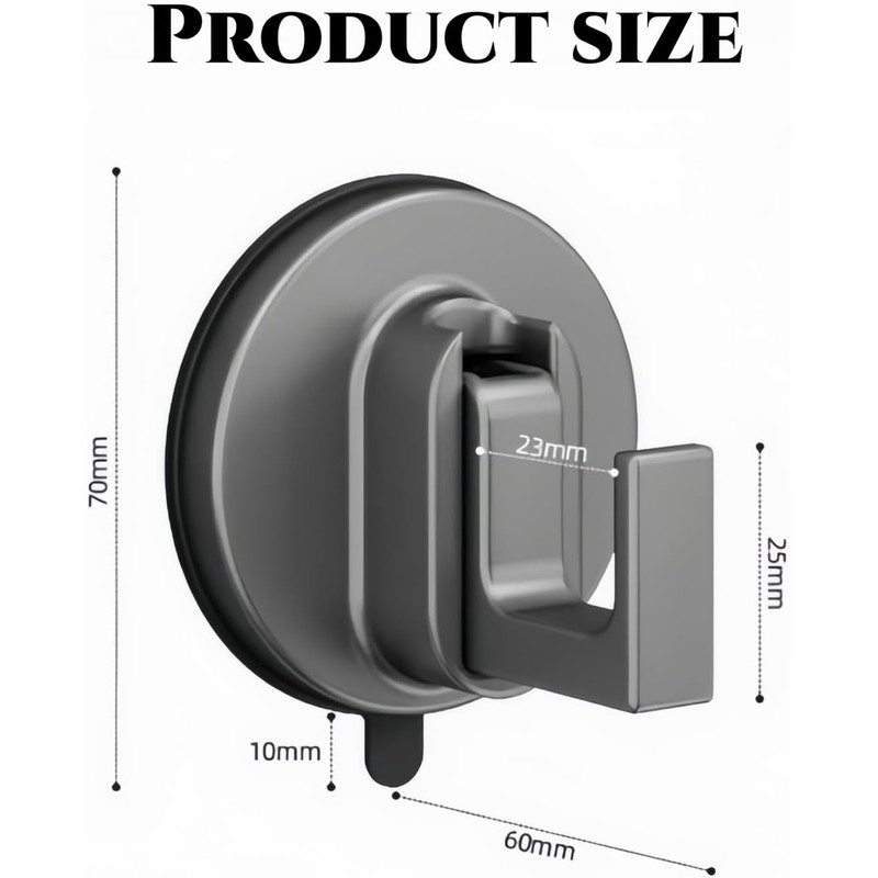Suction Cup Hooks for Shower, Ffunhoo Heavy Suction Cups Without