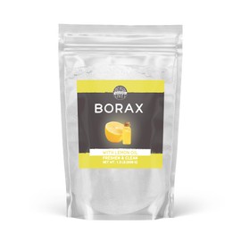 BIRCH & MEADOW Borax with Lemon Essential Oil, 1.5 lb, Fresh Scent, Cleaning & Laundry