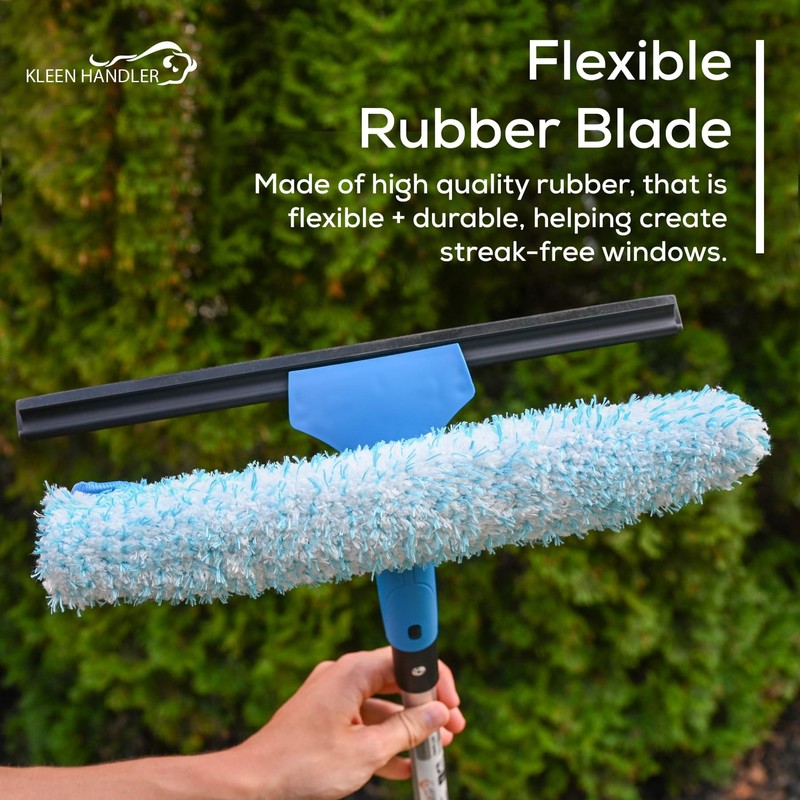 Kleen Handler Professional 2-in-1 Squeegee for Window Cleaning Tool Combo