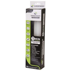 Surebonder Construction Professional Grade Adhesive Hot Melt Glue Sticks - Full Size 10" L, 0.43" D - 1 Minute Working Time, for Home Repairs & Strong Bonds, (CG-1R10T)