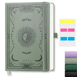 LOAPEM Lined Journal for Women Men, 192 Pages A5 Notebook Journal, Hardcover Notebook with 100Gsm Thick Pages, Leather Note Book for Writing, Travel, Business, Office, Prayer 5.7 x 8.3, Light Green