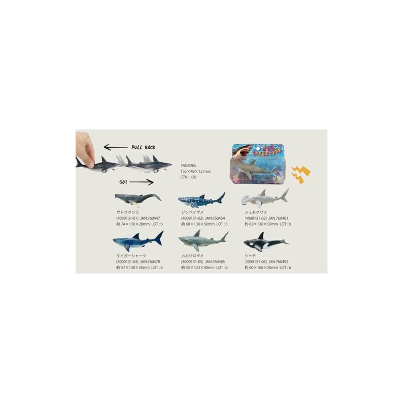 Maruwa Boeki Pull Back Car Great White Shark Size: Approx.