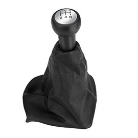 Qiilu Gear Shift Knob, 5 Speed Gear Shift Stick Knob Dust-Proof Cover Gaiter Boot Leather for Peugeot 207/307/406