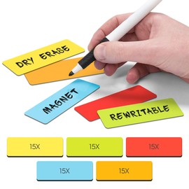 75 Magnetic Notes or Magnetic Sticky Notes 3 x 1 Inch - Mix 5 Colours - Dry Erase