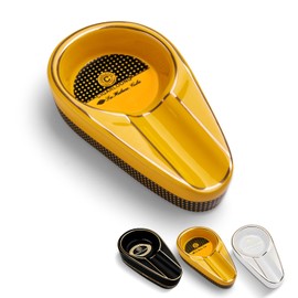 HANCIGAR Cigar Ashtray Single Large Smoke Tank Household Ceramic Ashtray Portable Cigar Tool(Yellow) Gifts for Men