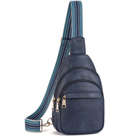 BOSTANTEN - Bolso bandolera pequeño para mujer, de piel, riñonera, para viajes, A-azul, Minimalista