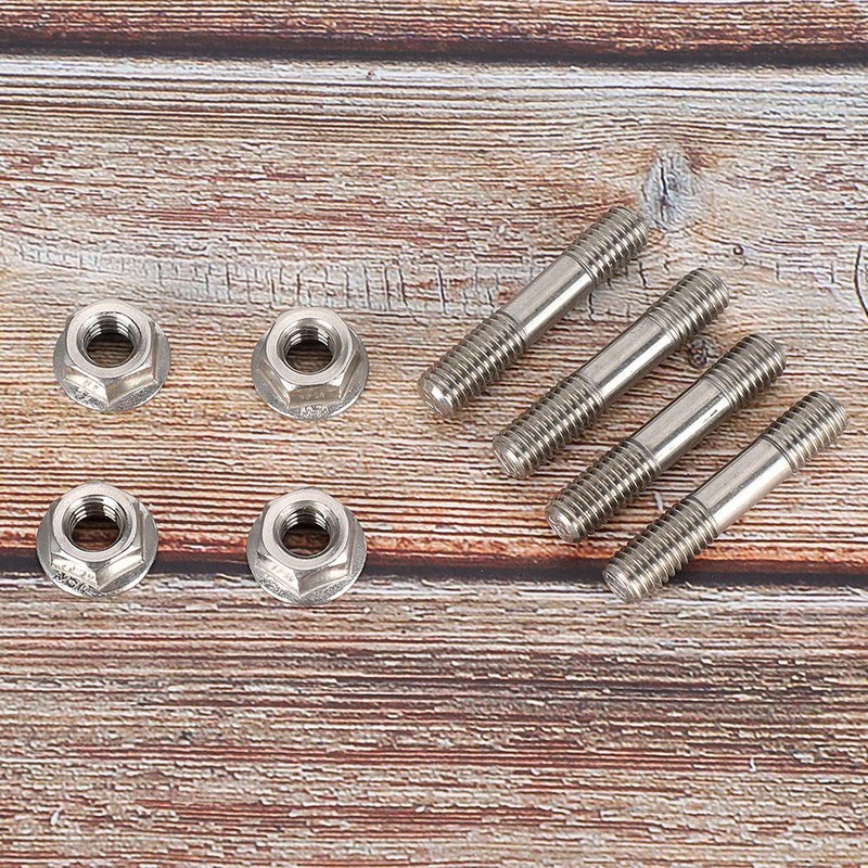 Exhaust Manifold Bolt 4pcs Car Exhaust System Bolt Nuts M8x1.25