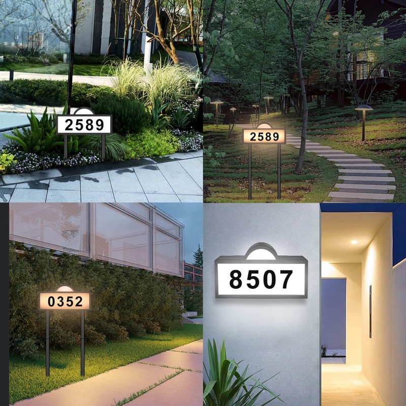 LED Solar Address Sign, Address Numbers for Yard with 2