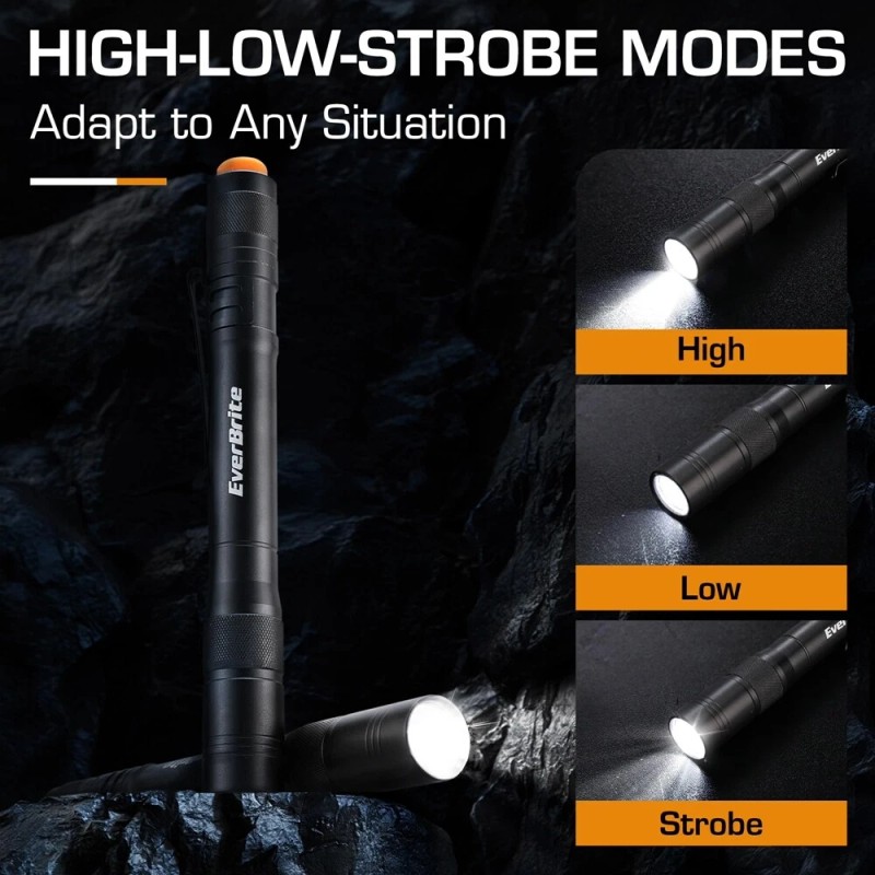 EverBrite Pen Light Pocket Flashlights Aluminum LED Pen Flashlights w/Clip