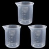 Waziaqoc 100ml/3.4oz Plastic Graduated Beaker (3 Pack), Transparent PP Measuring