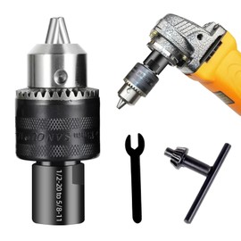 5/8"-11 Angle Grinder to Drill Chuck Converter | High-Carbon Steel Adapter & 1.5-13mm Metal Drill Chuck | 5/8"-11 to 1/2-20UNF Fixed Adapter for Metal/Wood DIY,Grinder Attachments