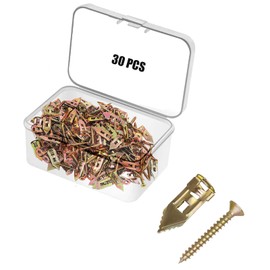 30 PCS Self Drilling Drywall Anchors, Dry Wall Anchors, and Screws for Drywall, Used On Drywall, Plaster Board, Sheetrock, and Hollow Wall (0.47x1.18'' Self Drilling Anchors and 0.15 x1.38'' Screws)