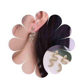 Andelaisi Boho Gold Snake Studs Earrings - Vintage Minimalist Animal Jewelry for Women