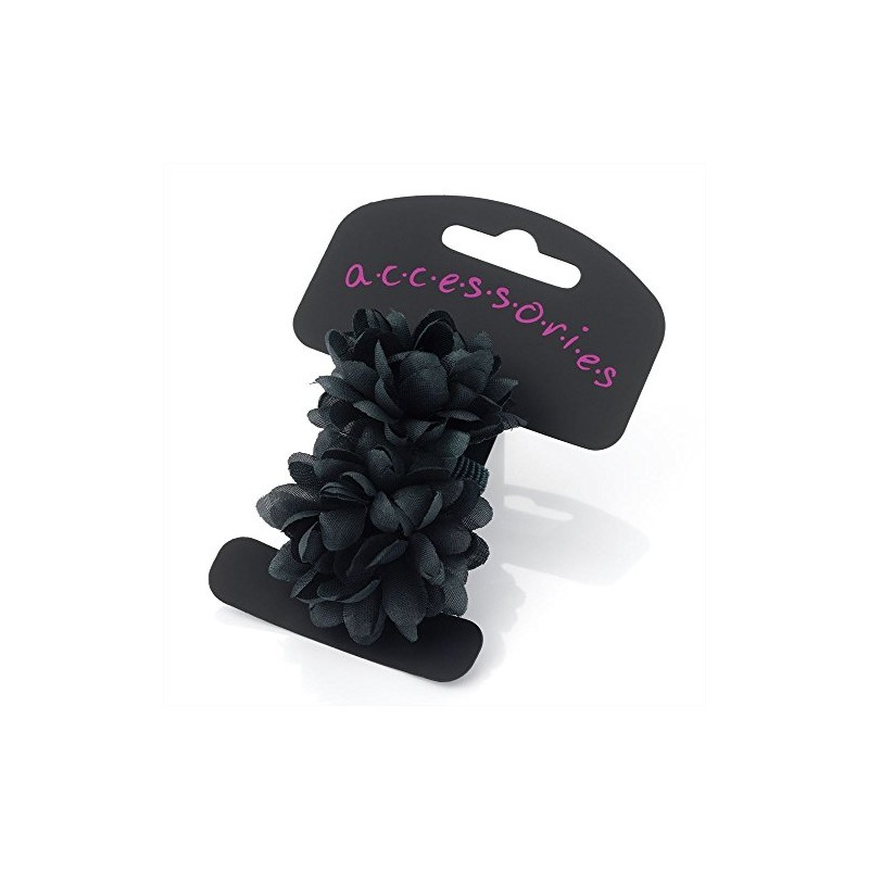 Bling Online Small Flower Ponio Hair Elastic. 4cm Green