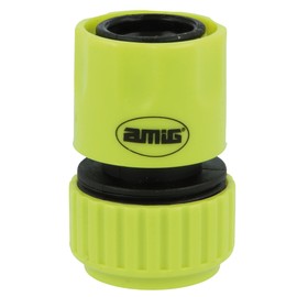 Amig - Quick connector for hose, 3/4 inch, with quick anchor system, quick and easy connection for garden hoses, ABS plastic, pistachio green