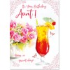 doodlecards Aunt Birthday Card Floral Cocktail Large A4 Size with