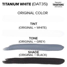 DecoArt Traditions Canvas Art Paint, Titanium White, 2 fl oz, 1 bottle