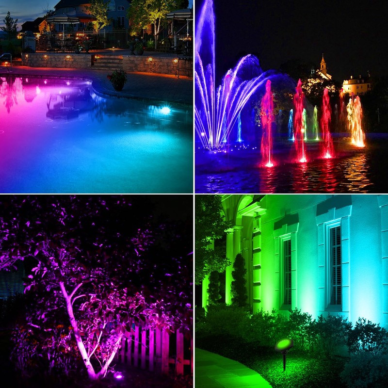 T-SUN Colored Pond Lights Bright LED Underwater Light with APP