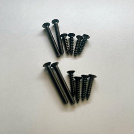 STARPY Door Handle Screws, Black, 1-2/5 inch, Steel, Iron Alloy, 12 Count, Modern Lever Handle, Round, Key Lock, Painted Finish
