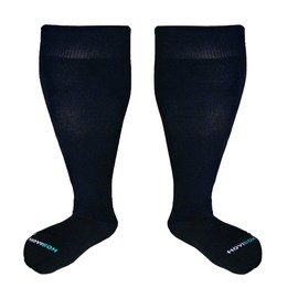 HOYISOX Big and Tall Support Socks for Wide Calves – Comfortable Knee High Fit for Men and Women (XL, Black)
