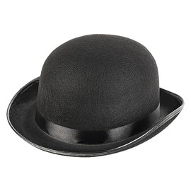 Schramm® Melon Bowler Hat Round Melon Hat Black Adult Chapeau Top Hat Melon Bowler Hat Women/Men Felt Hat Wool Felt, black