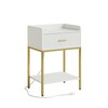 Apetaccat Nightstand with Charging Station, 3-Tier Bed Side Table, Small