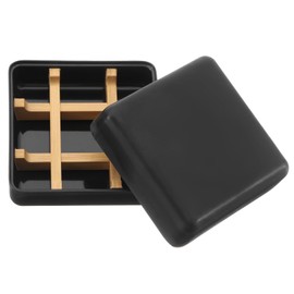 sourcing map Wooden Soap Holder, Detachable Self Draining Square Soap Dishes with Lid, Wooden Bamboo Soap Bar Tray for Shower (Double Pack Right Angle Black)