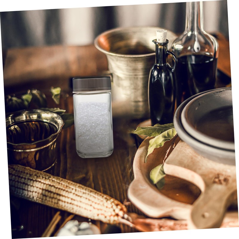 BIUDECO 4pcs Kitchen Glass Spice Jars Transparent Seasoning Containers for