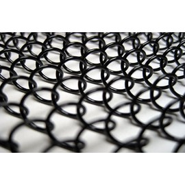 Fireplace Replacement Black Hanging Mesh Curtain Screens Two (2) Panels 17" High X 24" Wide with Pulls