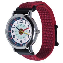 Anio 3 Children's Learning Watch – Children's Watch for Learning Times from 6 Years, Waterproof up to 5 Bar, Children's Watch for Boys and Girls, red, Strap.