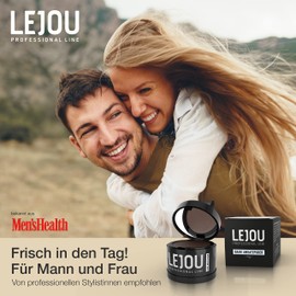 LEJOU Root Powder for Hair Thickening Light Brown - Root Colour for Hair and Hairline in Powder Box Washable 4g