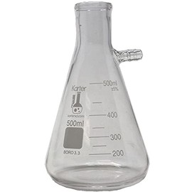 500ml Filtering Flask, Bolt Neck with Tubulation, 3.3 Borosilicate, Heavy Wall, Karter Scientific (Single)